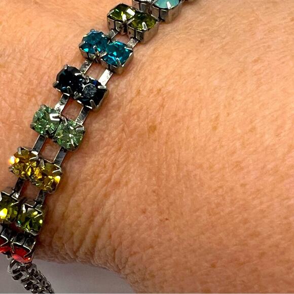 Multicolored Stone Silver-tone Lia Sophia Bracelet - Picture 4 of 5